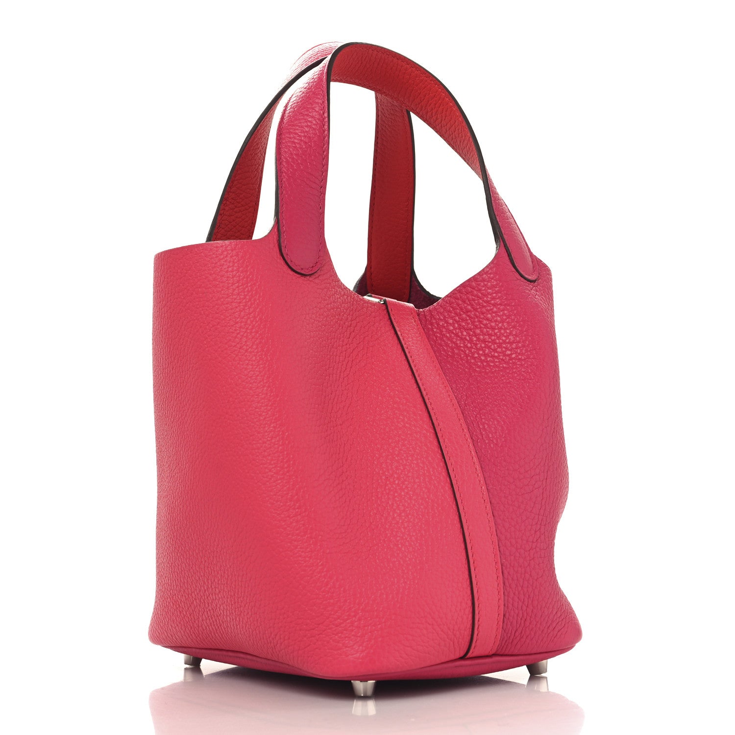 Hermes Taurillon Clemence Tri-Color Picotin Lock 18 PM Rose Extreme Rose Mexico Rouge De Coeur 3 of 12