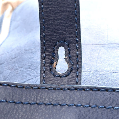 Saint Laurent Calfskin Nubuck Crocodile Embossed Large Muse Two Blue 10 of 13