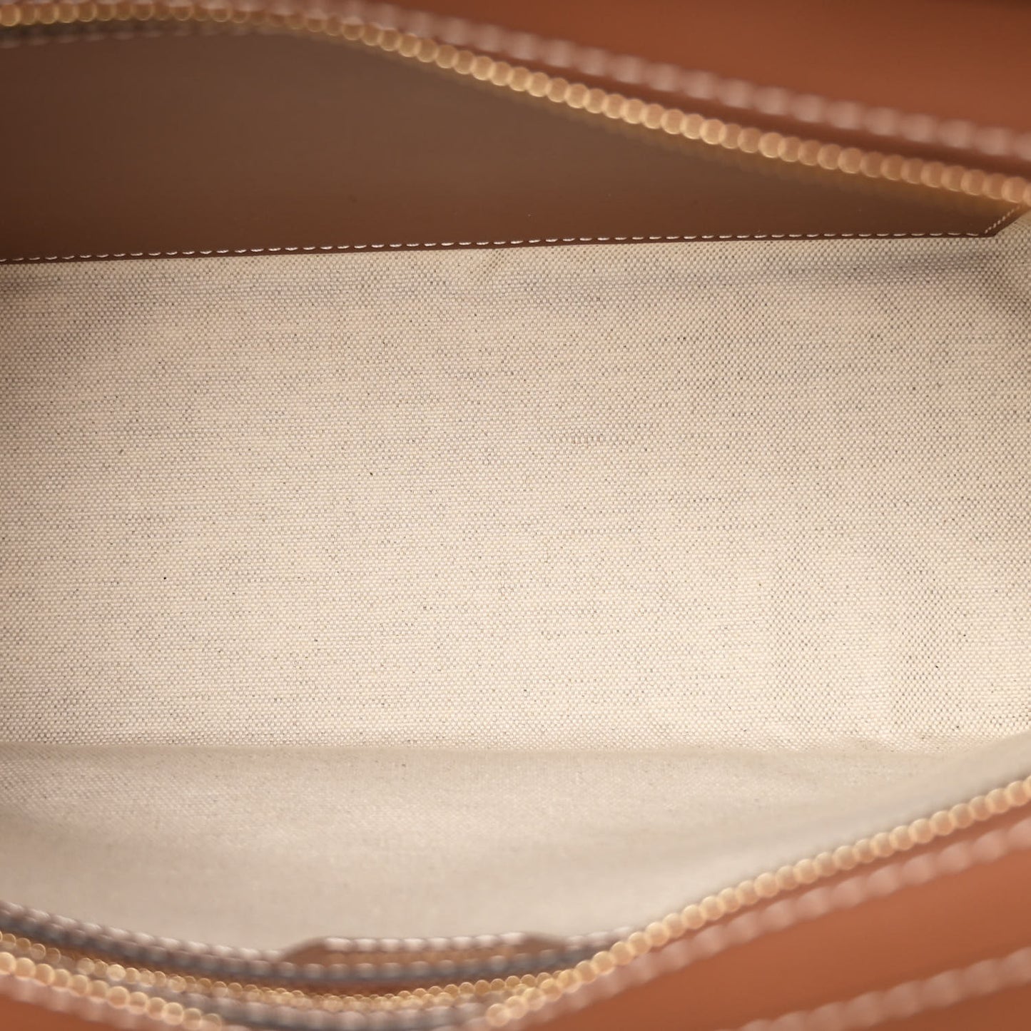 Canvas Smooth Calfskin Two Tone Small Pocket Bag Natural Malt Brown
