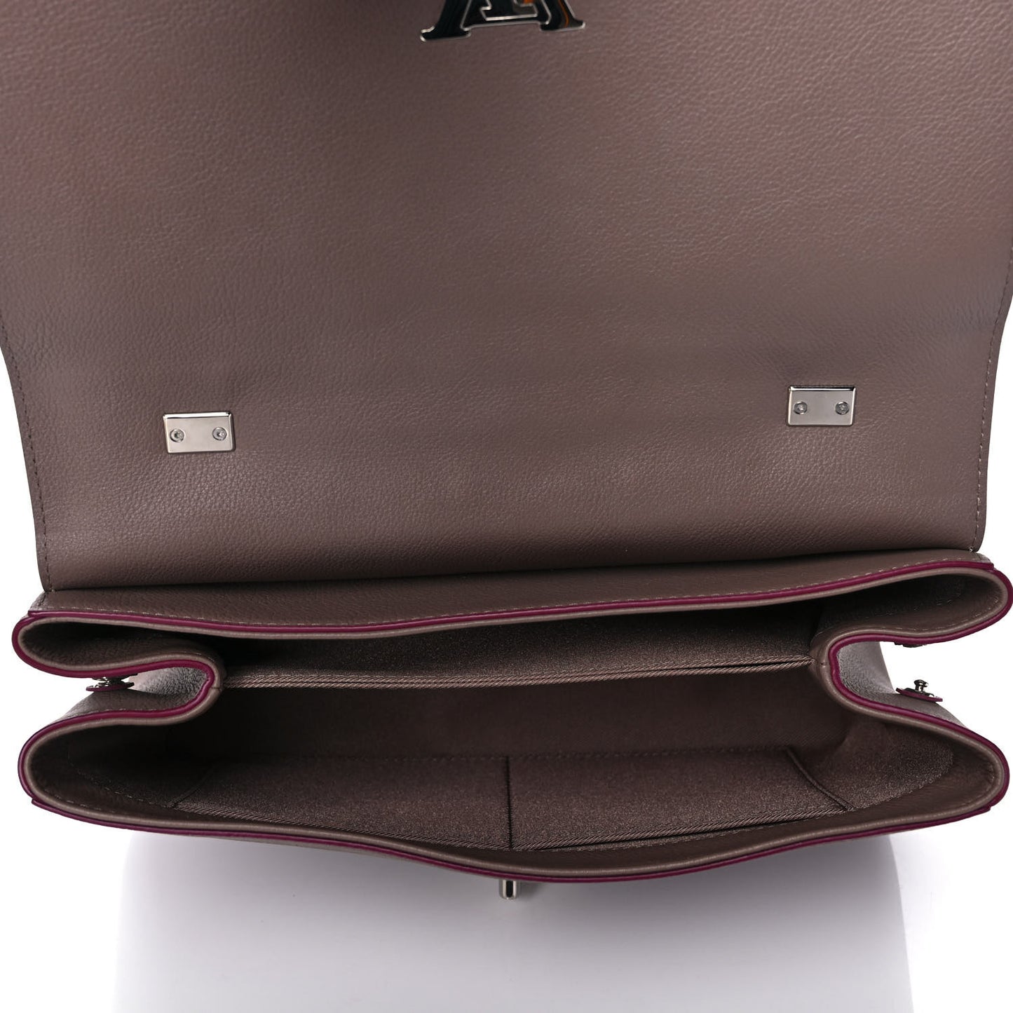 Soft Calfskin Lockme II Top Handle Taupe Glace
