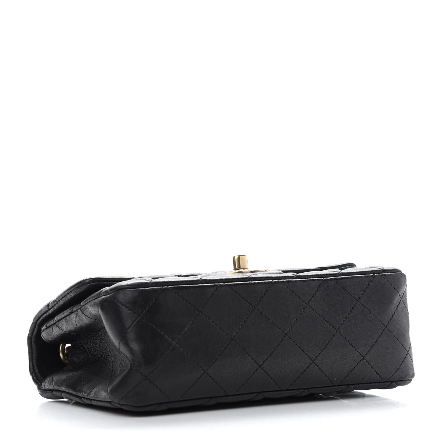 Lambskin Quilted Mini Rectangular Flap Black