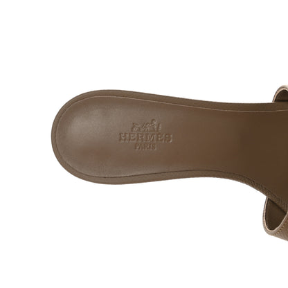 Hermes Epsom Oasis Sandals 37.5 Etoupe 7 of 9