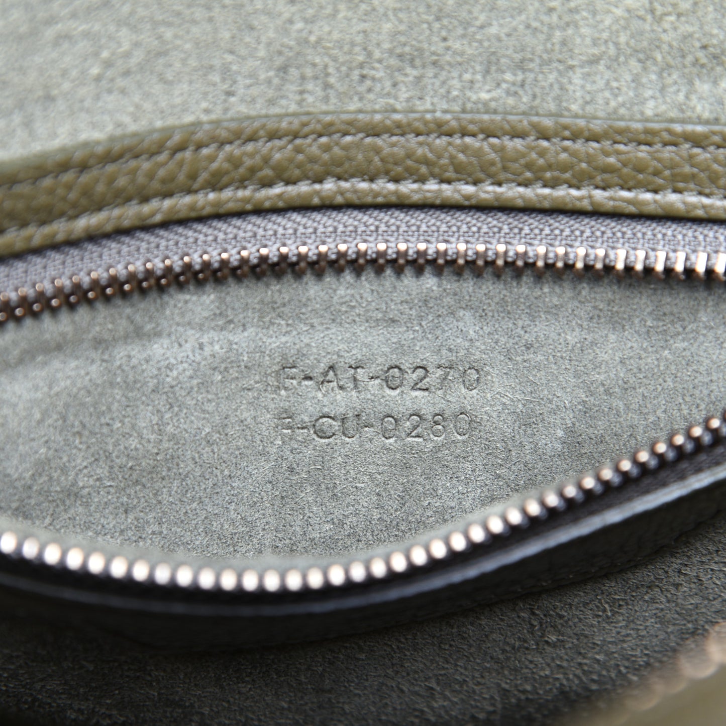 Drummed Calfskin Micro Luggage Dark Olive