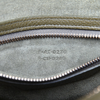 Celine Drummed Calfskin Micro Luggage Dark Olive 10 of 12