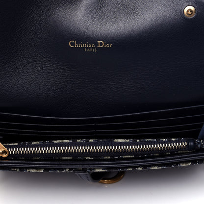 Christian Dior Oblique Saddle Chain Long Wallet Blue 5 of 6
