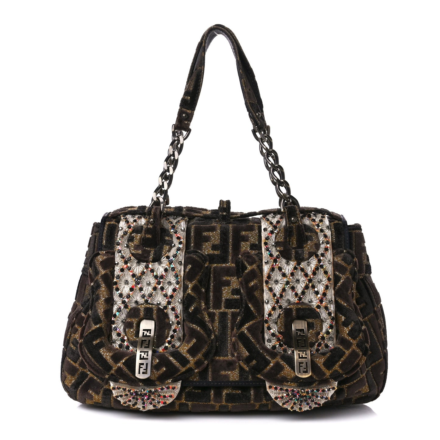 Velvet FF Beaded Embellished B Bag Multcolor
