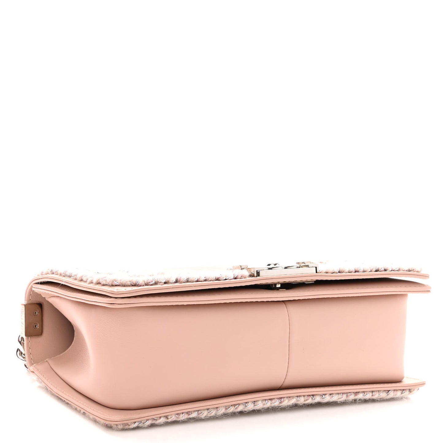 Calfskin Chevron Tweed Medium Boy Flap Pink