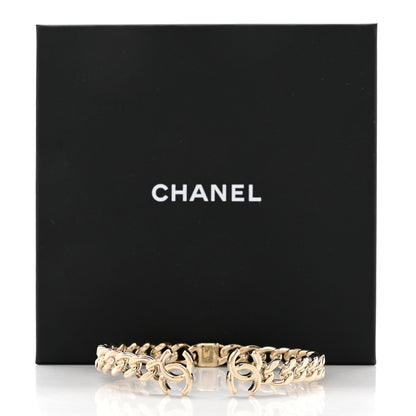 Chanel Metal CC Chain Link Choker Necklace S Gold 5 of 5