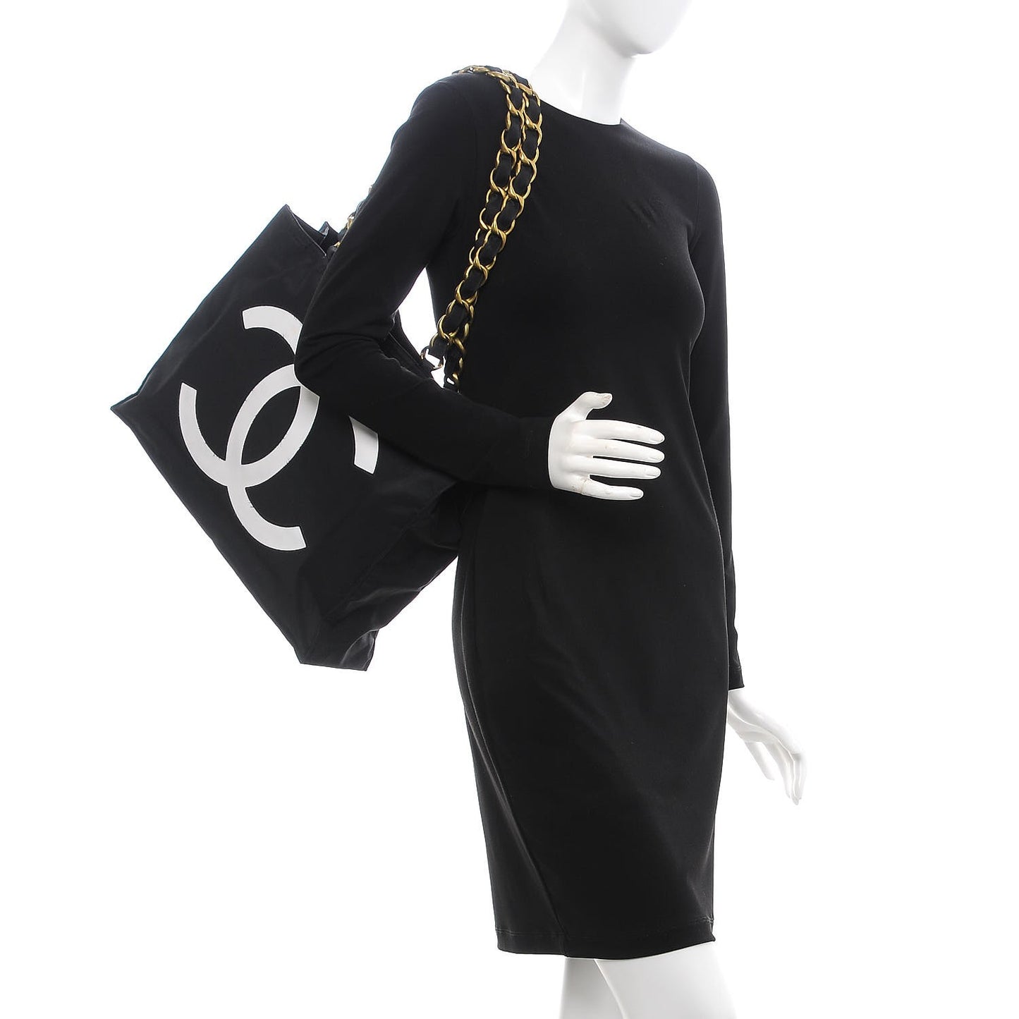 Canvas Chain Jumbo CC Tote Black
