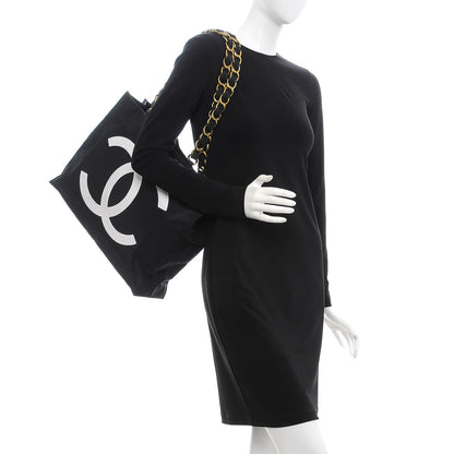 Chanel Canvas Chain Jumbo CC Tote Black 2 of 11