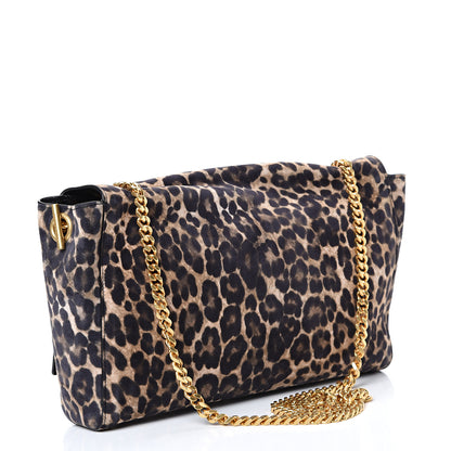 Saint Laurent Smooth Calfskin Leopard Print Medium Reversible Monogram Kate Satchel Black 3 of 15