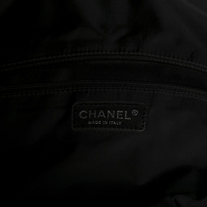 Chanel Coated Canvas Quilted Large Paris Biarritz Tote Black 6 of 10