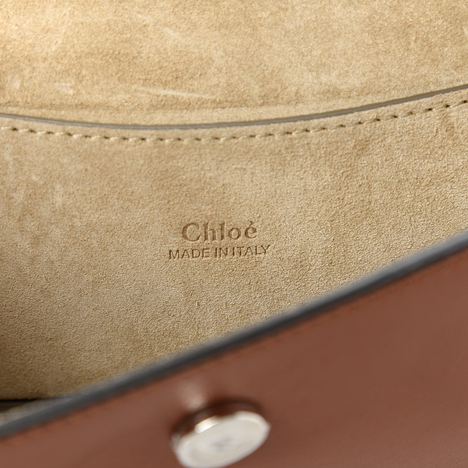 Chloe Calfskin Suede Mini Chain Faye Shoulder Bag Tobacco 8 of 10