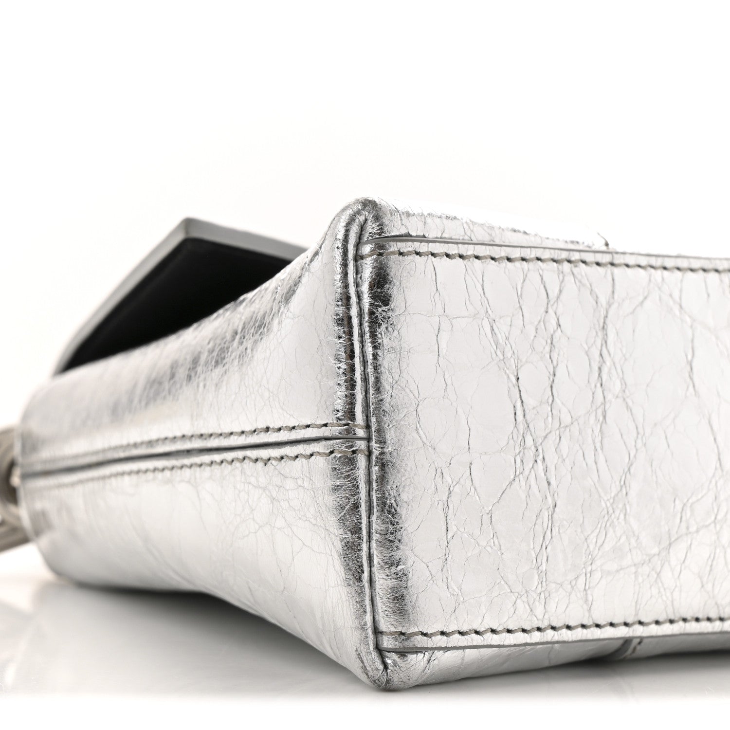 Balenciaga Metallic Calfskin Downtown Chain Shoulder Bag XS Silver 9 of 12