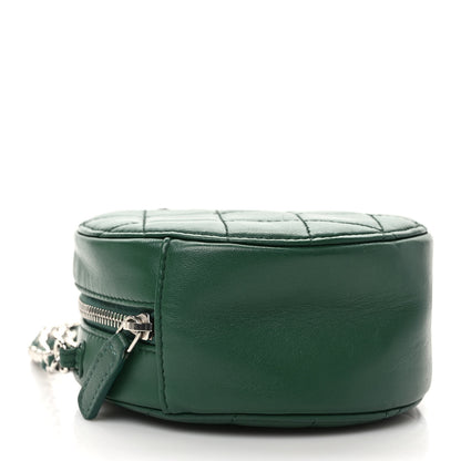 Chanel Lambskin Quilted Round Clutch With Chain Green 3 of 7