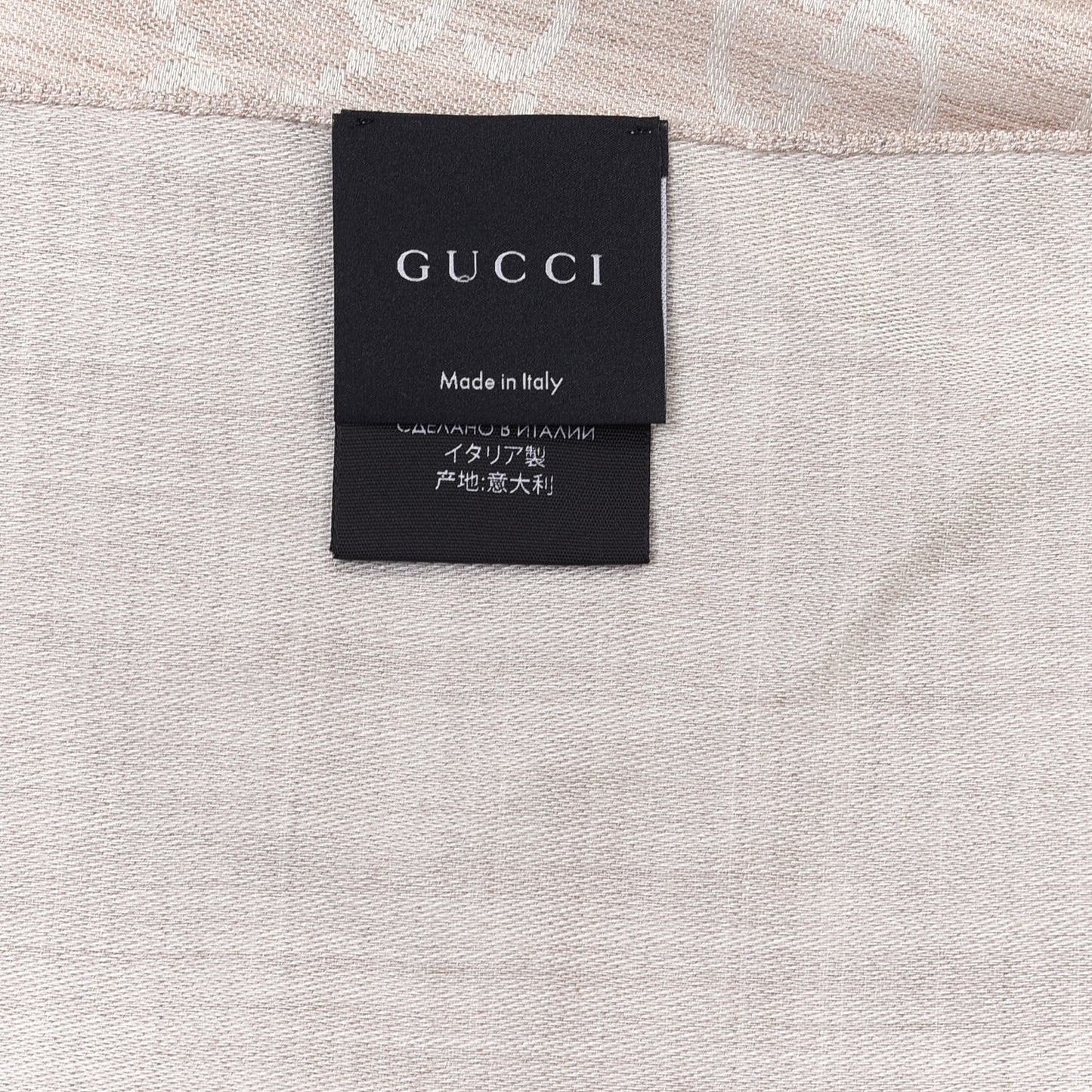 Wool Silk GG Monogram GGNat Plus Scarf Sand