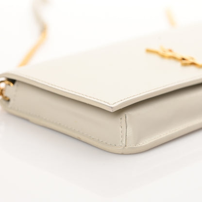 Saint Laurent Smooth Calfskin Monogram Phone Holder Crossbody Crema Soft 5 of 9