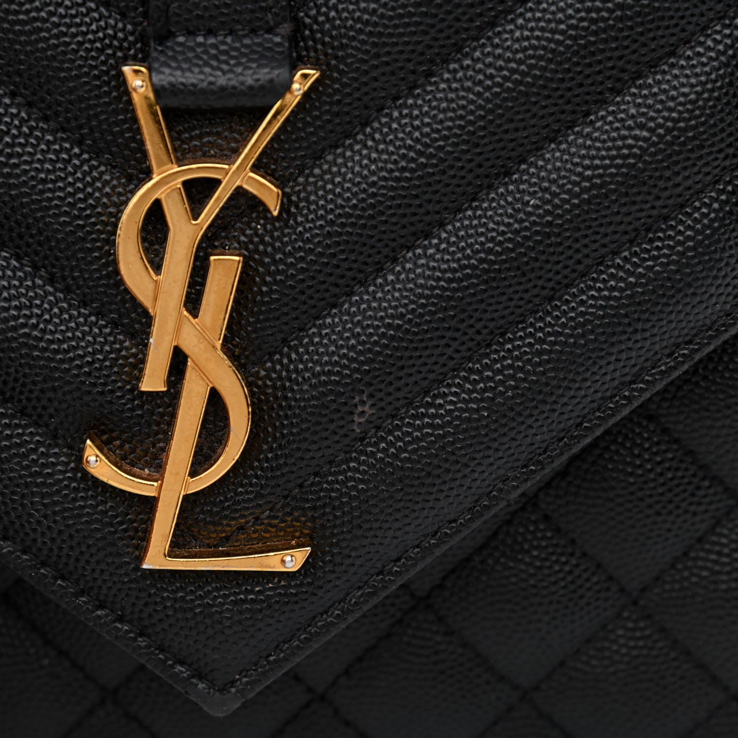 Saint Laurent Grain De Poudre Textured Mixed Matelasse Triquilt Medium Monogram Satchel Black 15 of 15