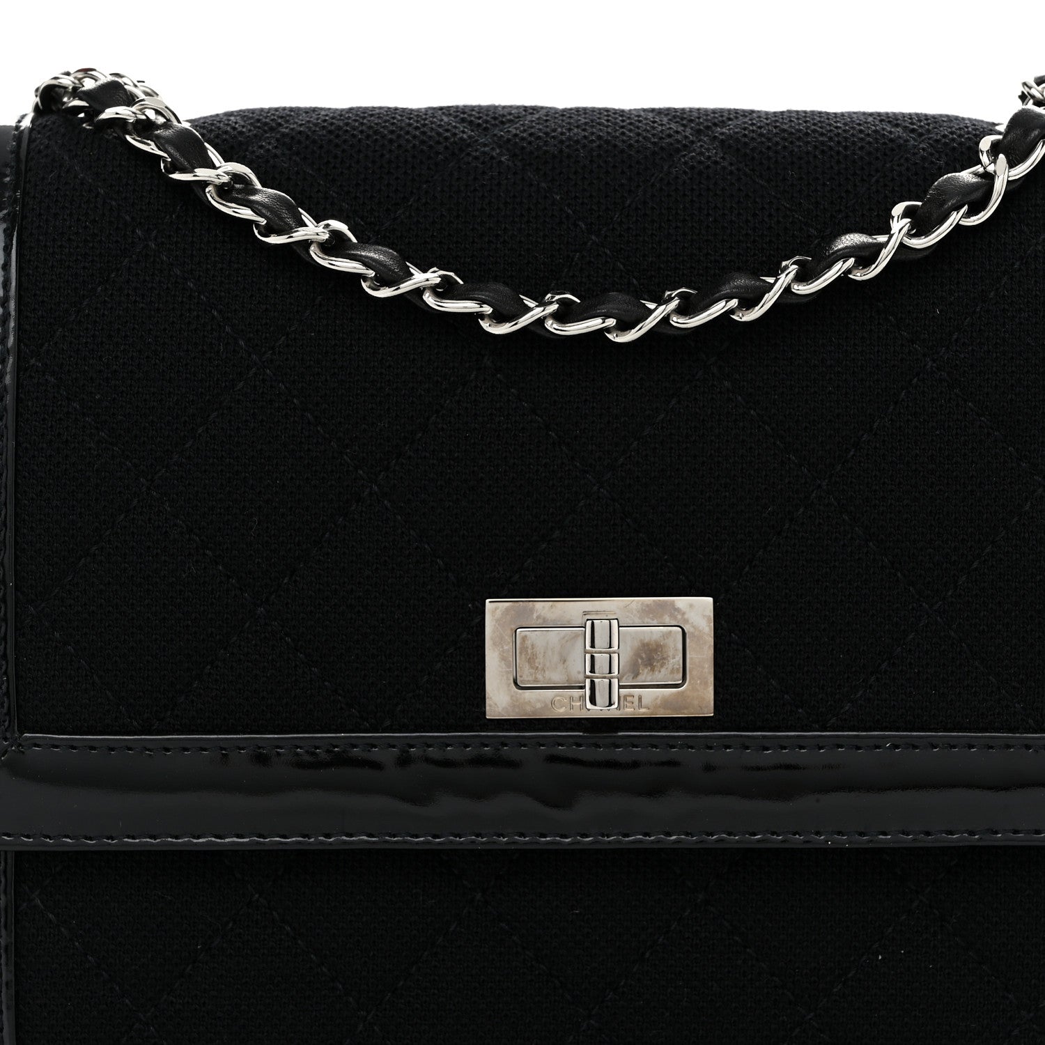 Chanel Jersey Patent Quilted 2.55 Reissue Flap Black 8 of 10