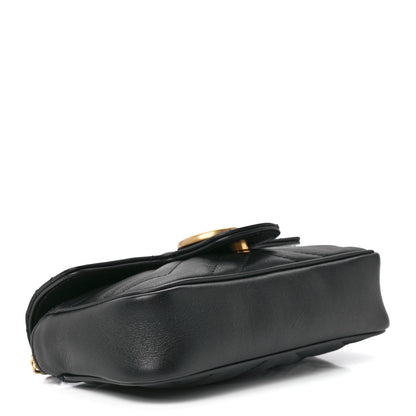 Gucci Calfskin Matelasse Super Mini GG Marmont Shoulder Bag Black 4 of 11