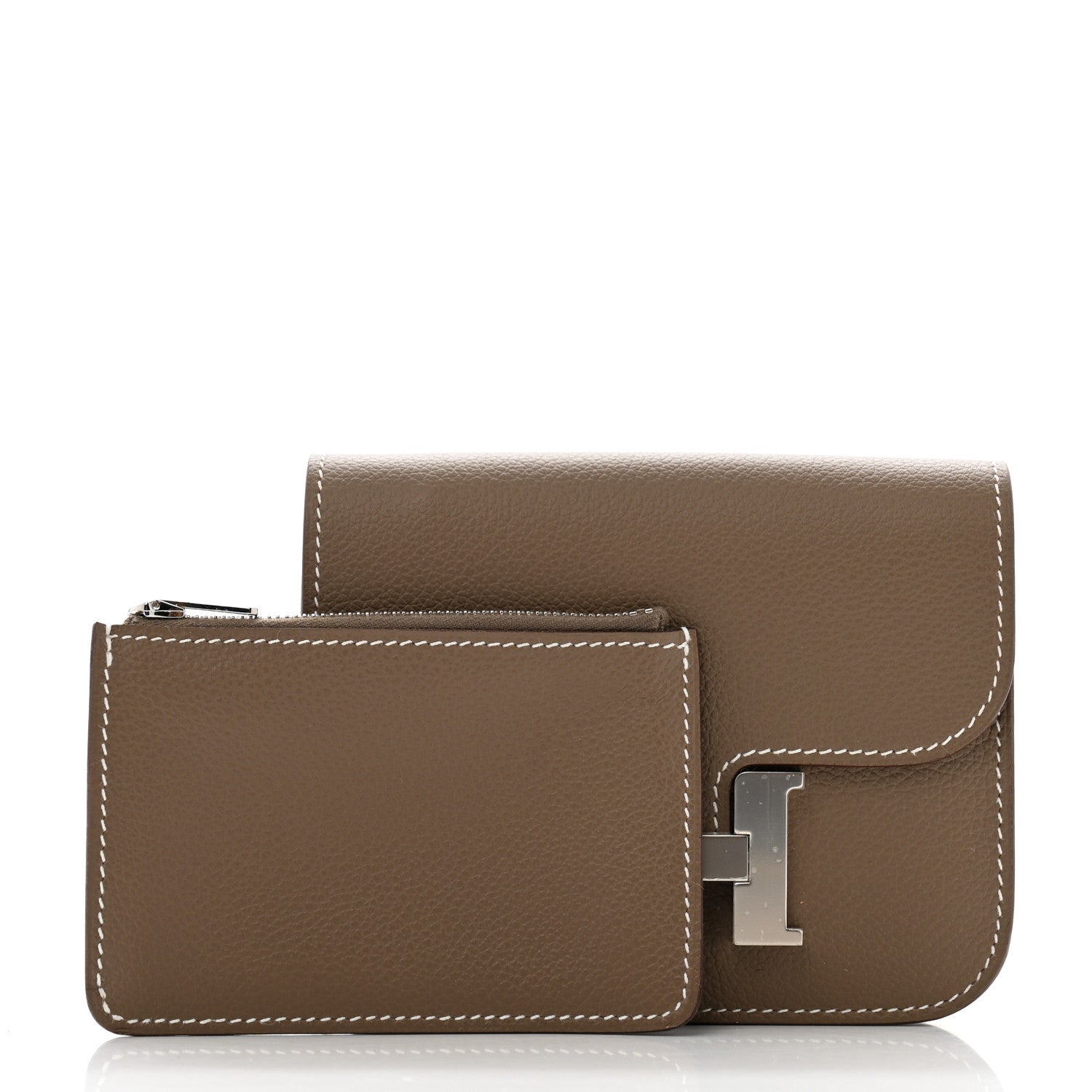 Hermes Evercolor Constance Slim Wallet Etoupe 2 of 10