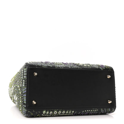 Christian Dior Smooth Calfskin Beaded Animals Medium Lady Dior Black Multicolor 4 of 10