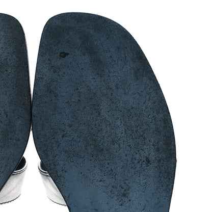 Hermes Metallic Epsom Oran Sandals 37 Gris Argente 9 of 11