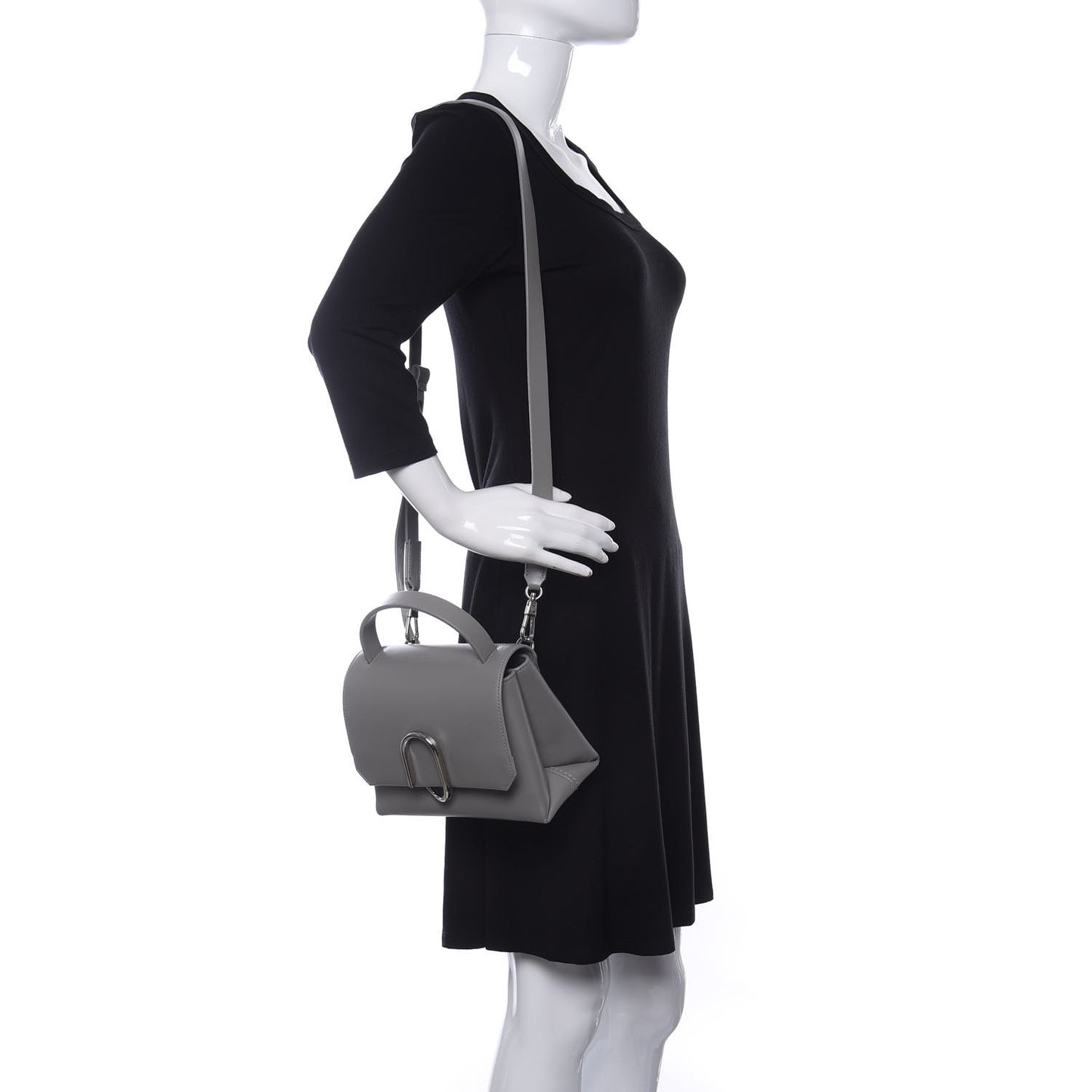 Smooth Calfskin Mini Alix Top Handle Satchel Cement