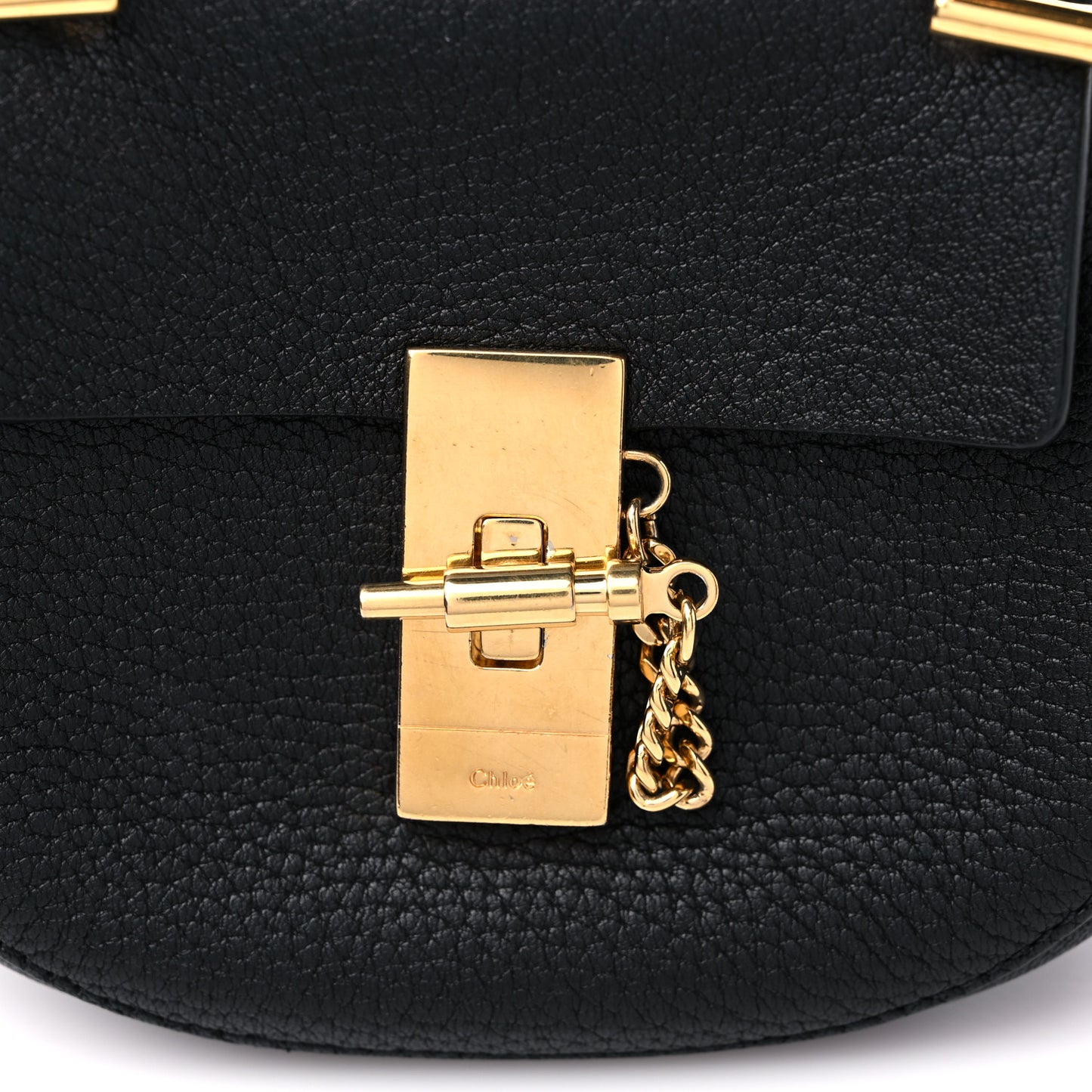 Grained Lambskin Nano Drew Shoulder Bag Black