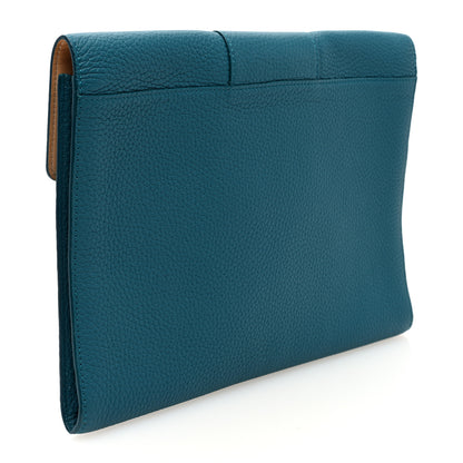 Delvaux Grained Bullskin Presse A5 Pouch Peacock 3 of 6