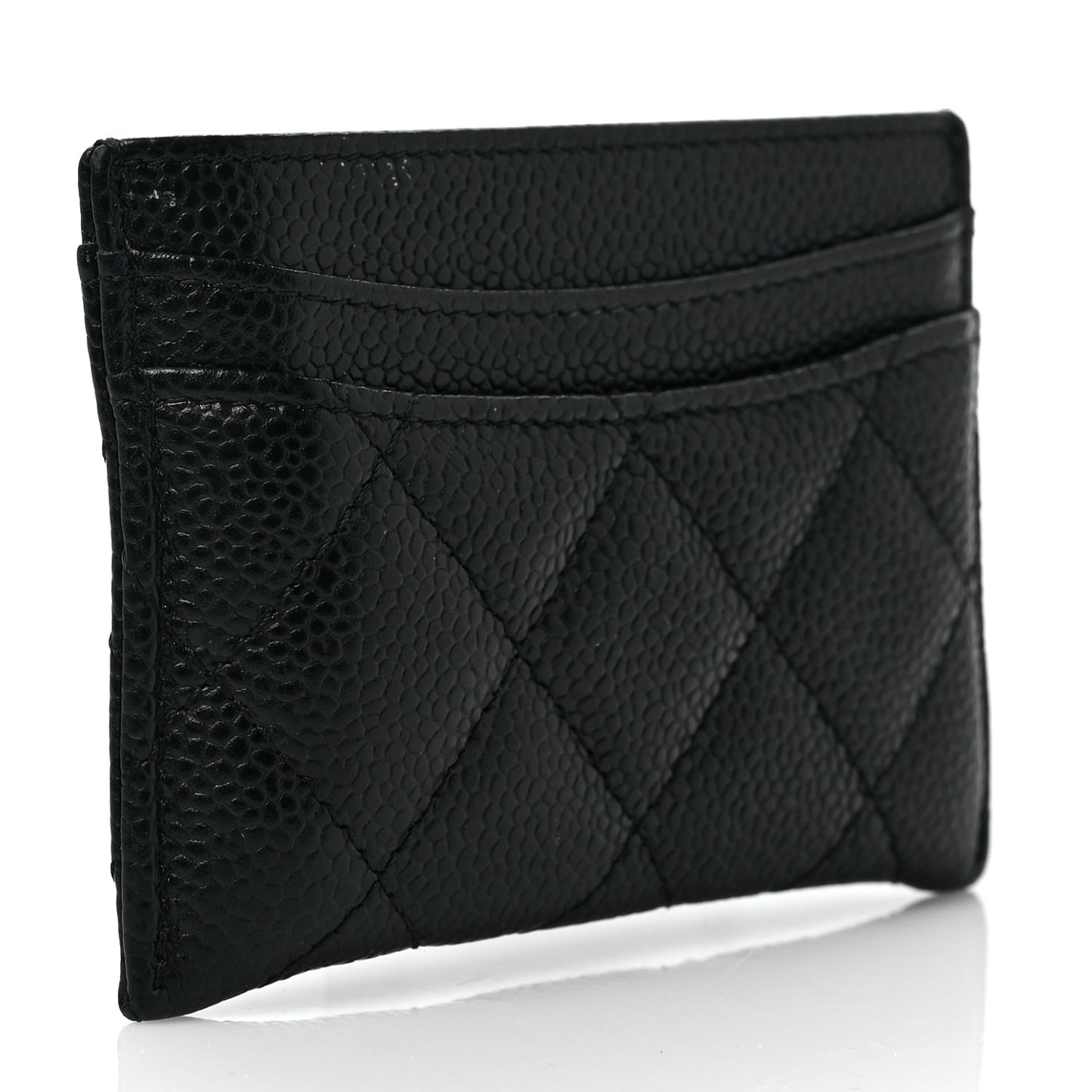 Caviar Quilted Card Holder Black