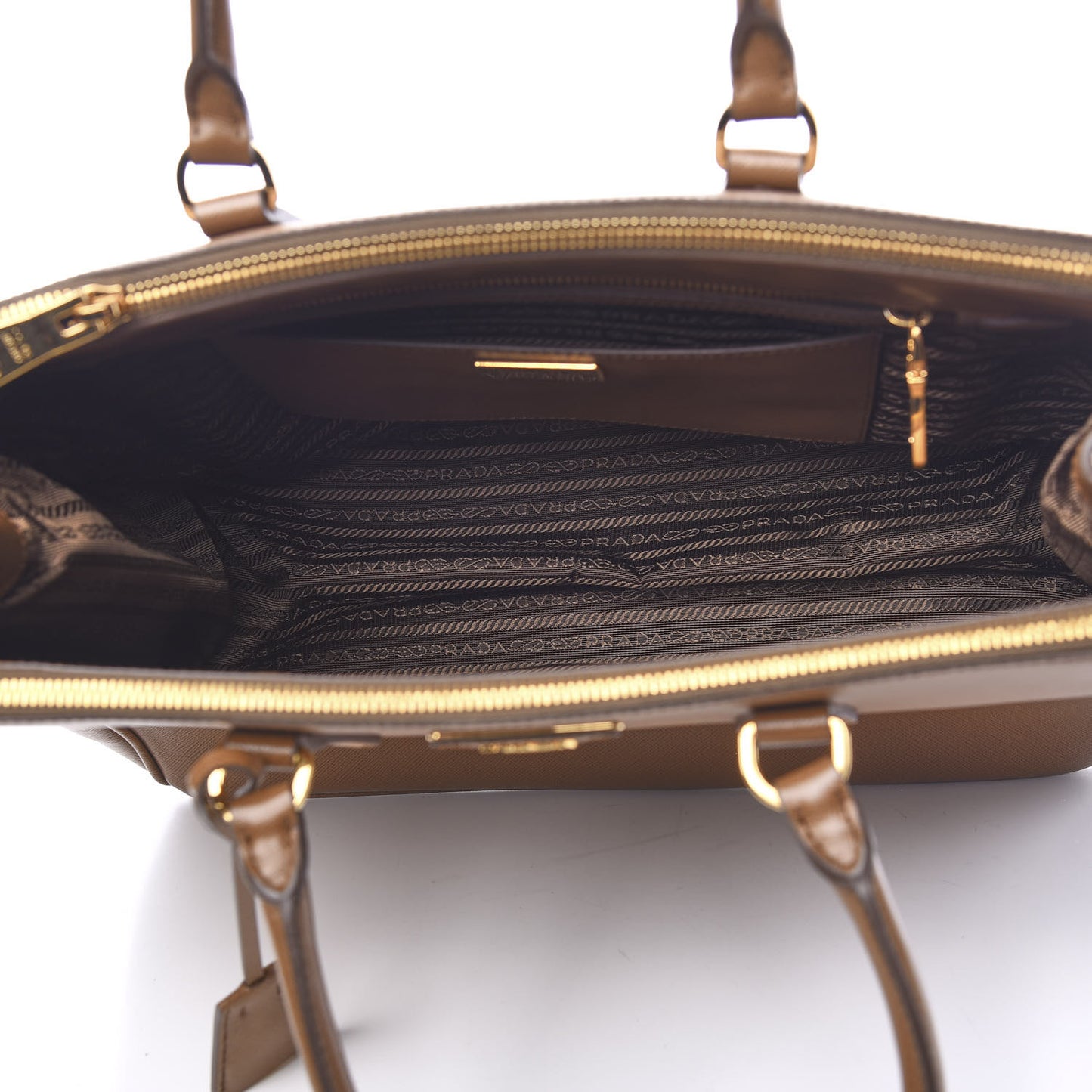 Saffiano Large Galleria Double Zip Tote Cannella