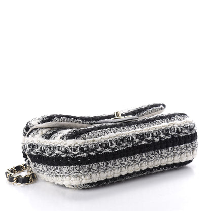 Chanel Tweed Braid Mini Flap Black White 4 of 9