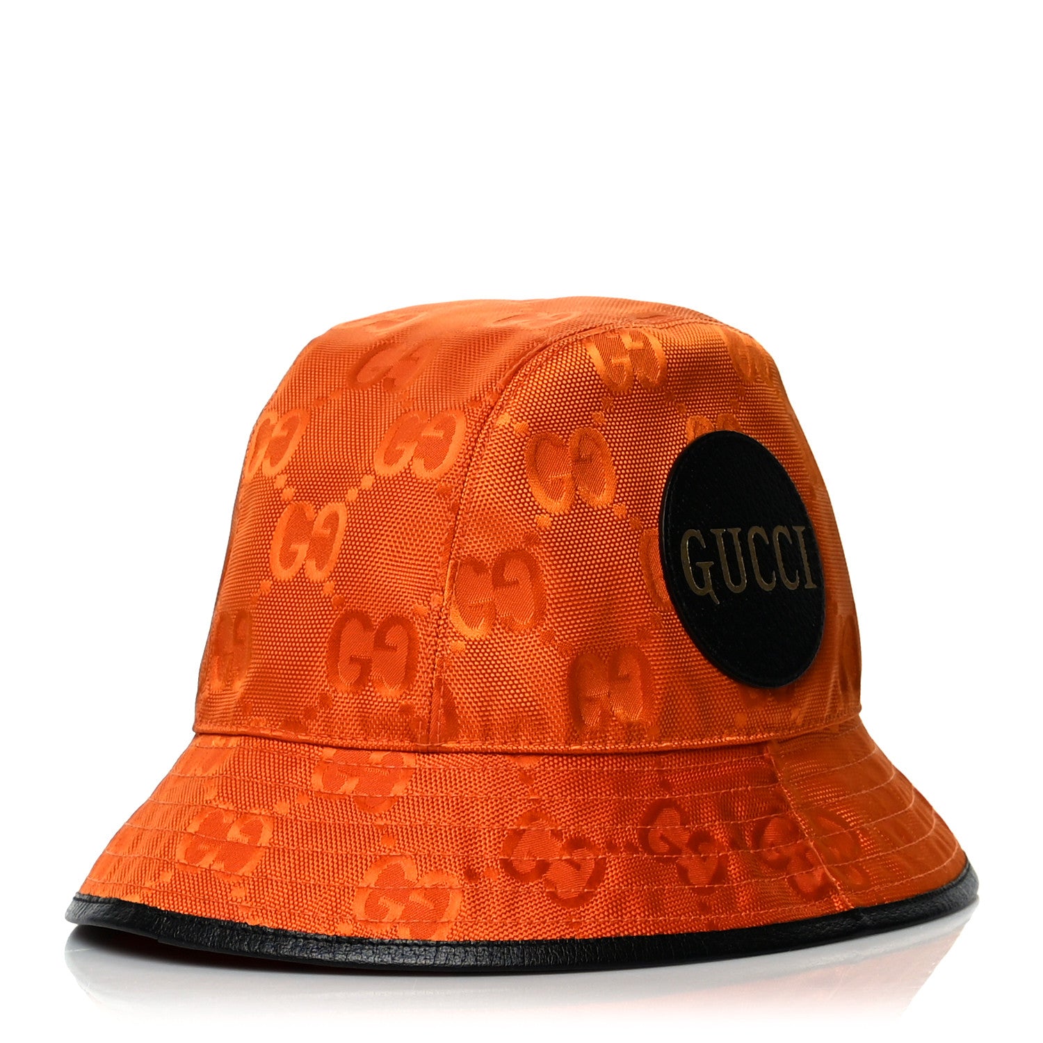 Gucci Econyl Nylon Monogram Off The Grid Bucket Hat M Orange Black 2 of 8