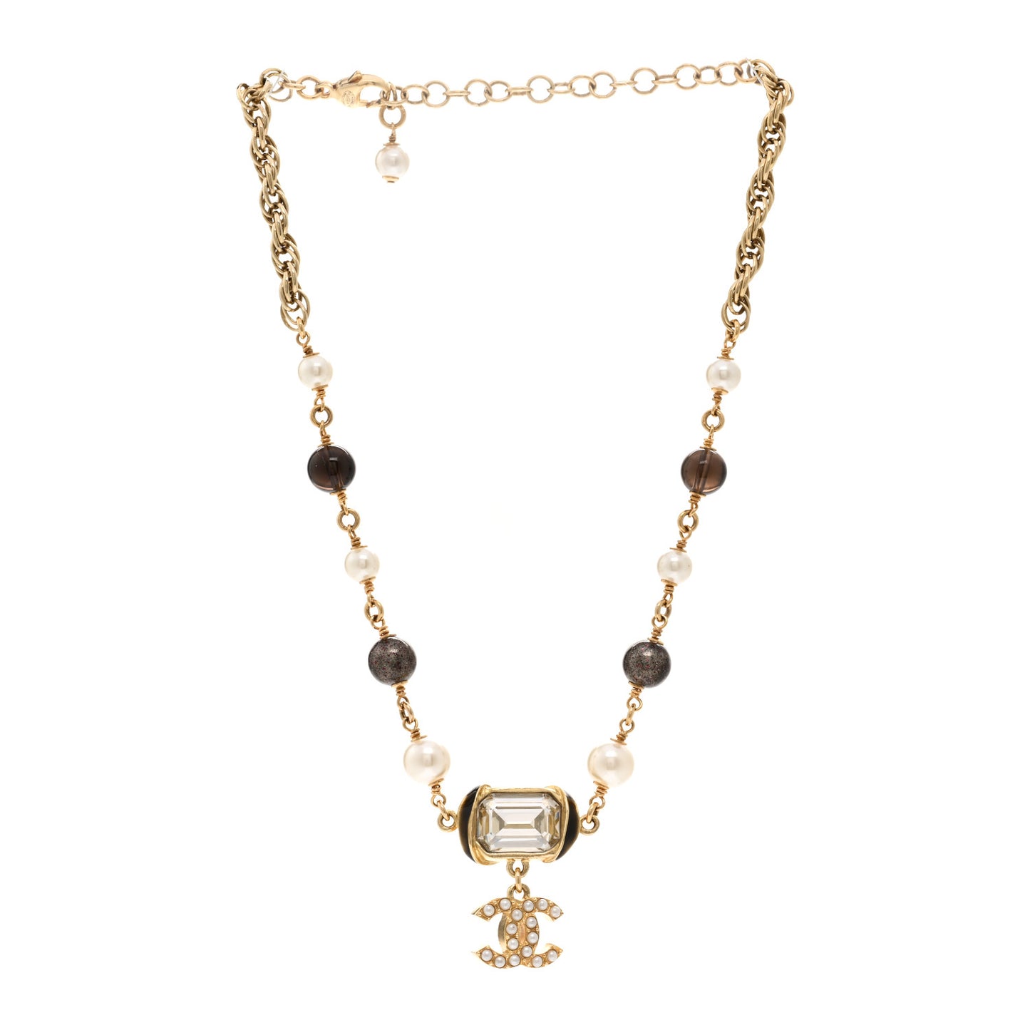 Pearl Beaded Crystal CC Gold Black White