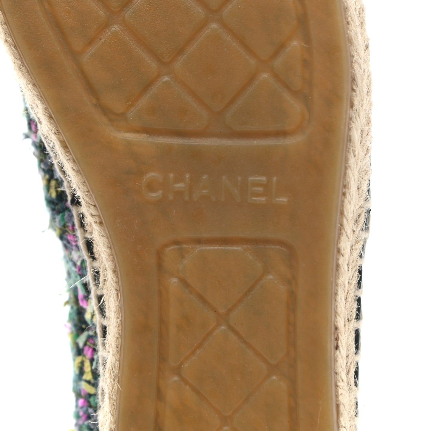 Tweed CC Espadrilles 38 Turquoise Multicolor