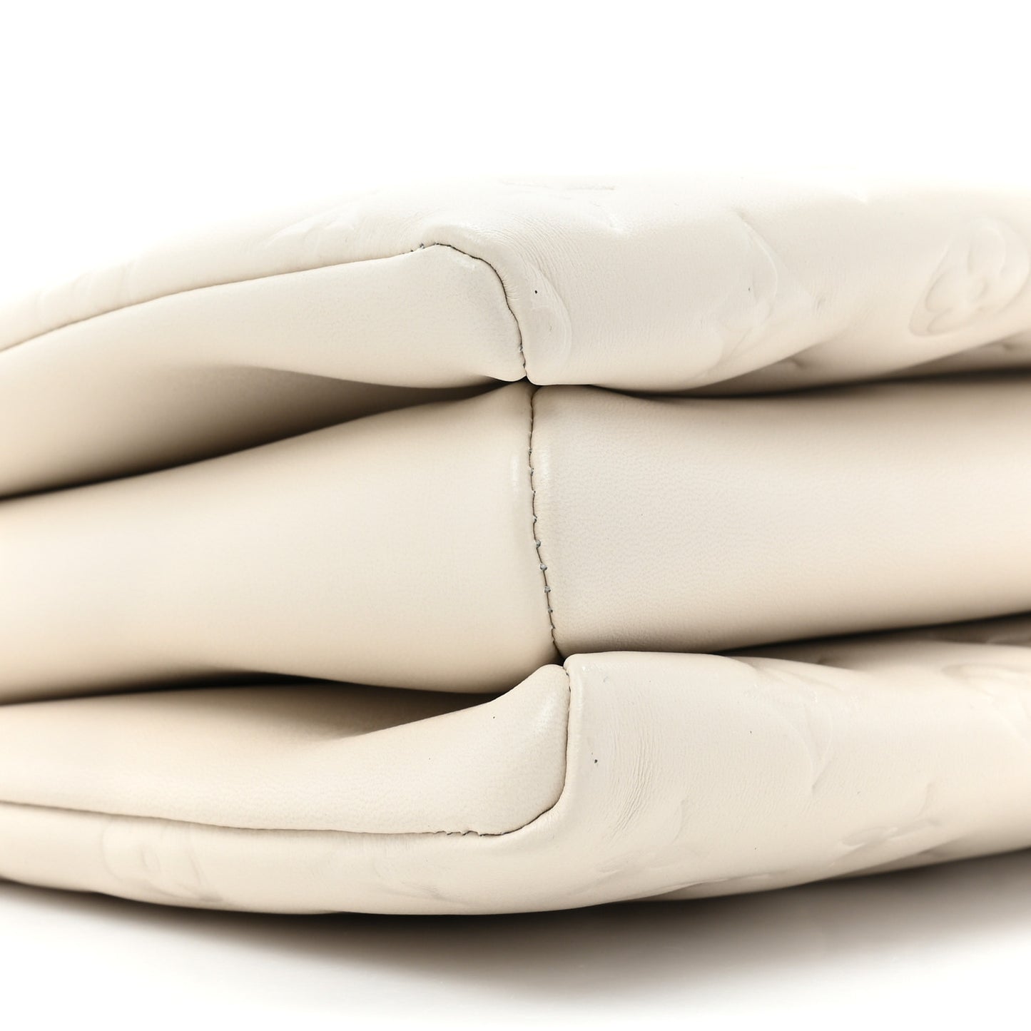 Lambskin Embossed Monogram Coussin PM Cream