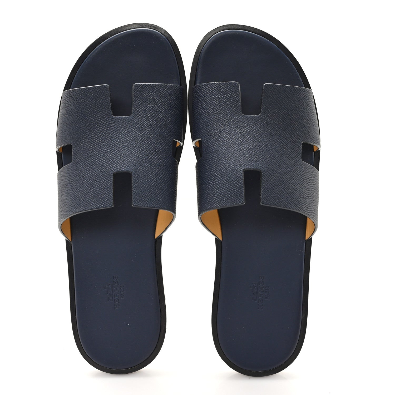 Hermes Epsom Mens Izmir Sandals 45.5 Marine 2 of 10