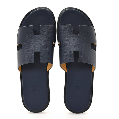 Hermes Epsom Mens Izmir Sandals 45.5 Marine 2 of 10