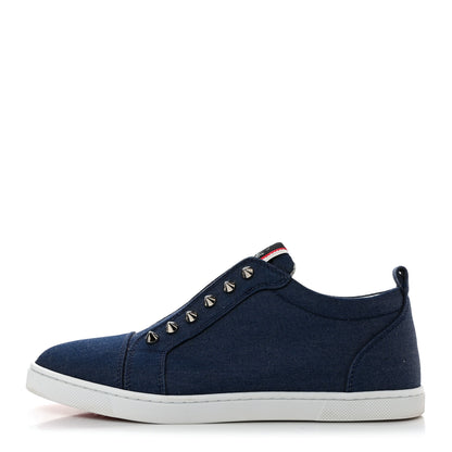 Christian Louboutin Denim Mens Fique A Vontade Sneakers 38.5 Blue 1 of 8