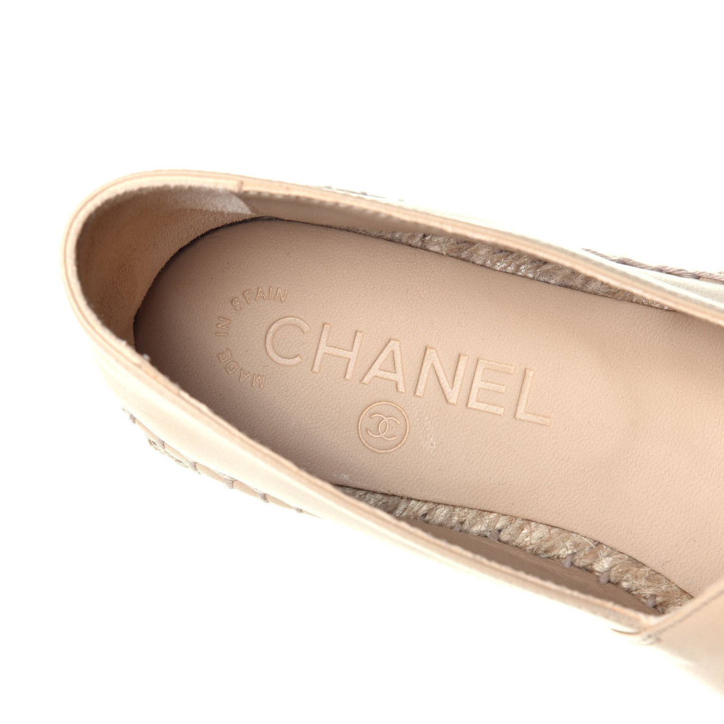 Lambskin CC Espadrilles 36 Beige Black
