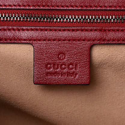 Gucci Vintage Effect Calfskin Matelasse Diagonal Small Torchon GG Marmont Shoulder Bag Black Romantic Cherry 6 of 12