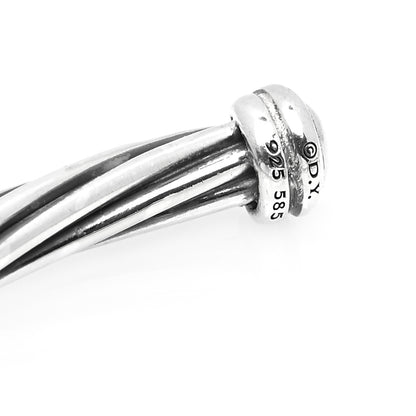 David Yurman Sterling Silver 14K Yellow Gold DY Whispers I Love You Bracelet 5 of 6
