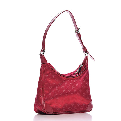 Louis Vuitton Satin Monogram Little Boulogne Red 3 of 10