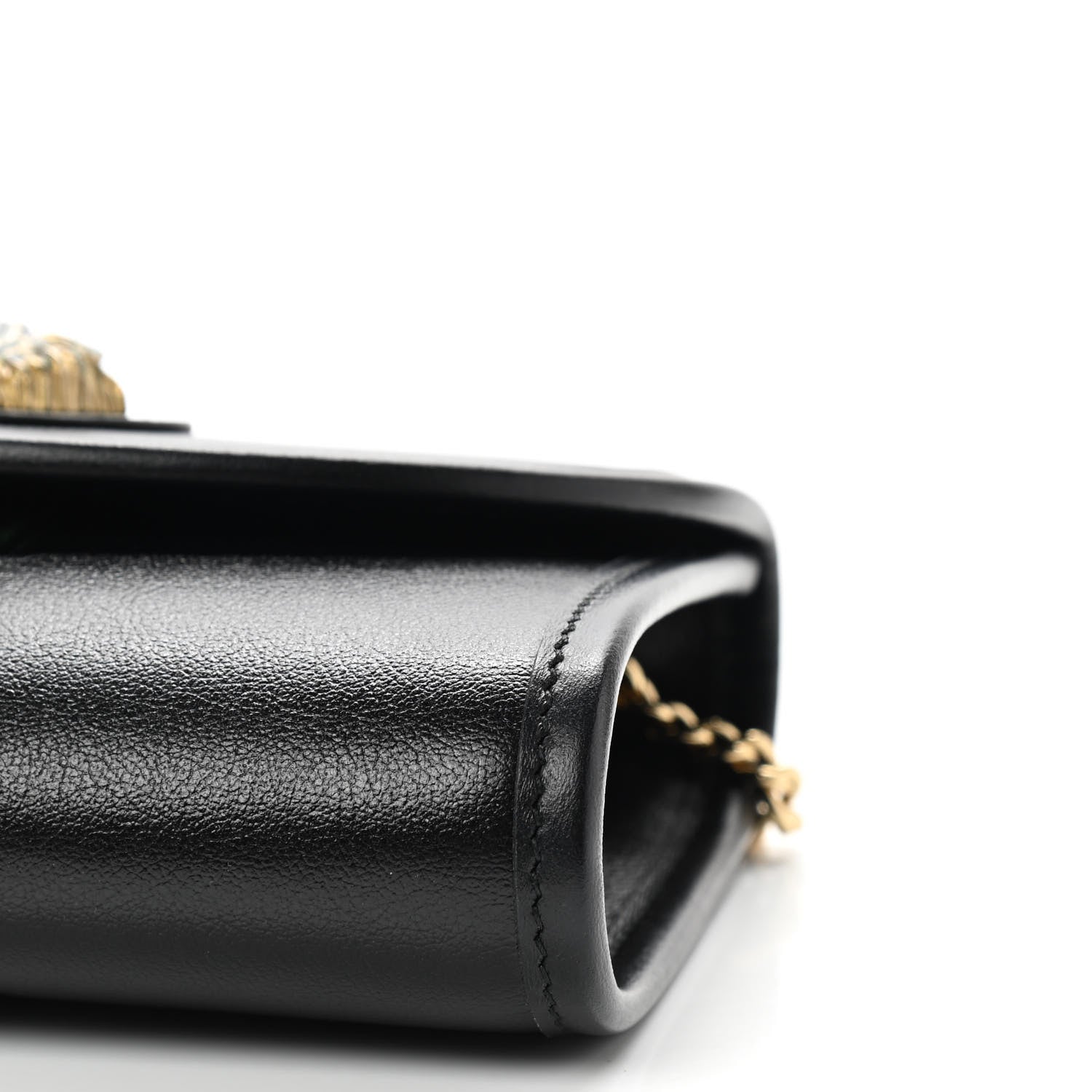 Gucci Textured Calfskin Web Mini Rajah Slim Flap Shoulder Bag Black 10 of 10