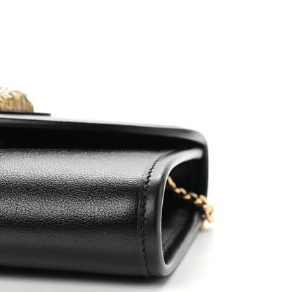 Gucci Textured Calfskin Web Mini Rajah Slim Flap Shoulder Bag Black 10 of 10