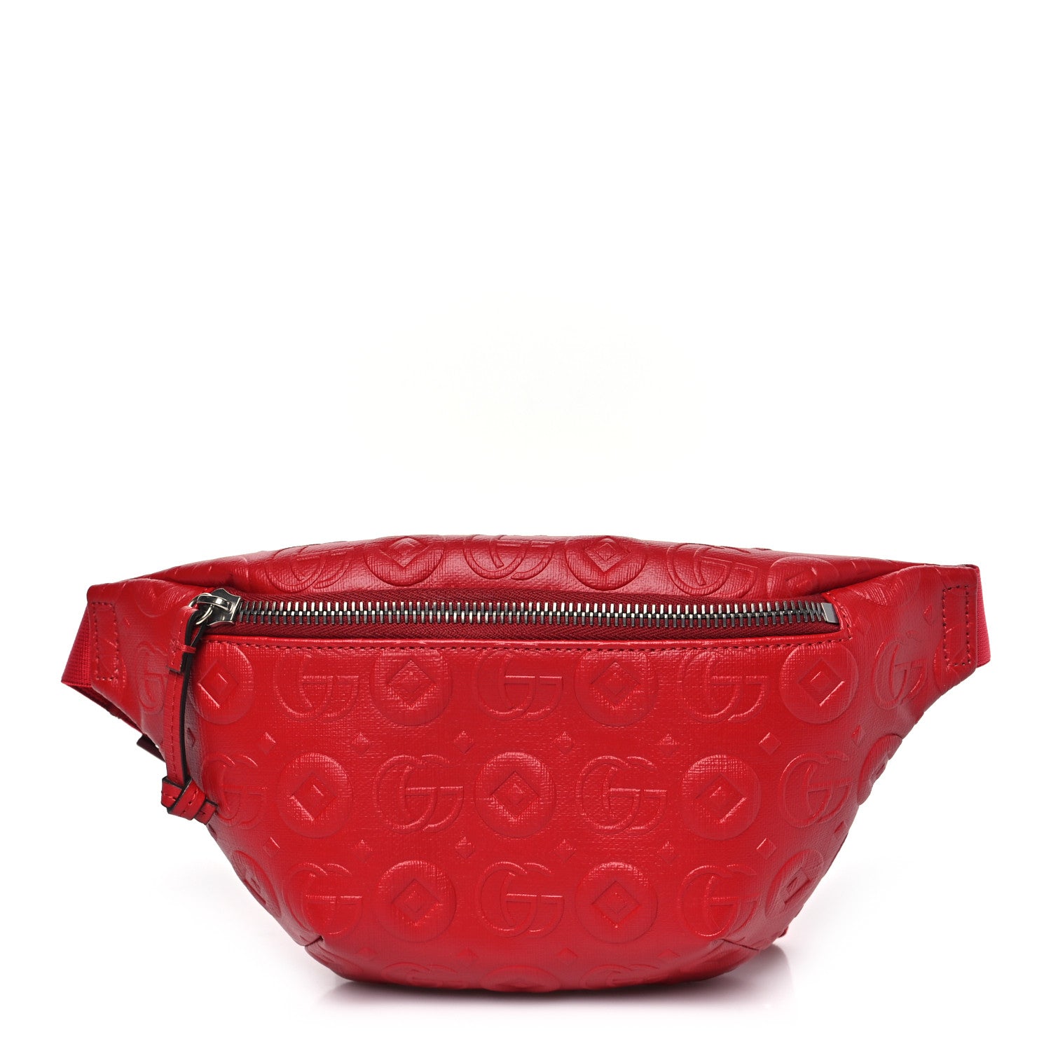 Gucci Calfskin Double G Embossed Childrens Belt Bag Red 1 of 10