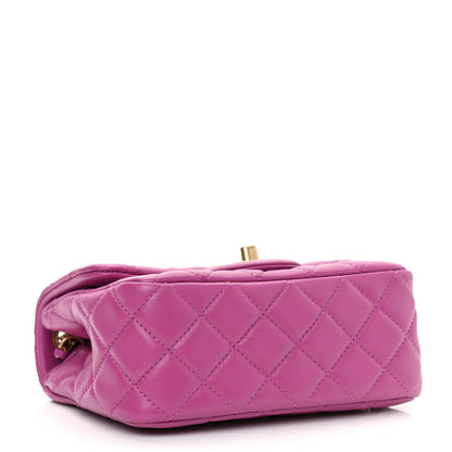 Chanel Lambskin Quilted Mini Pearl Crush Flap Purple 4 of 8