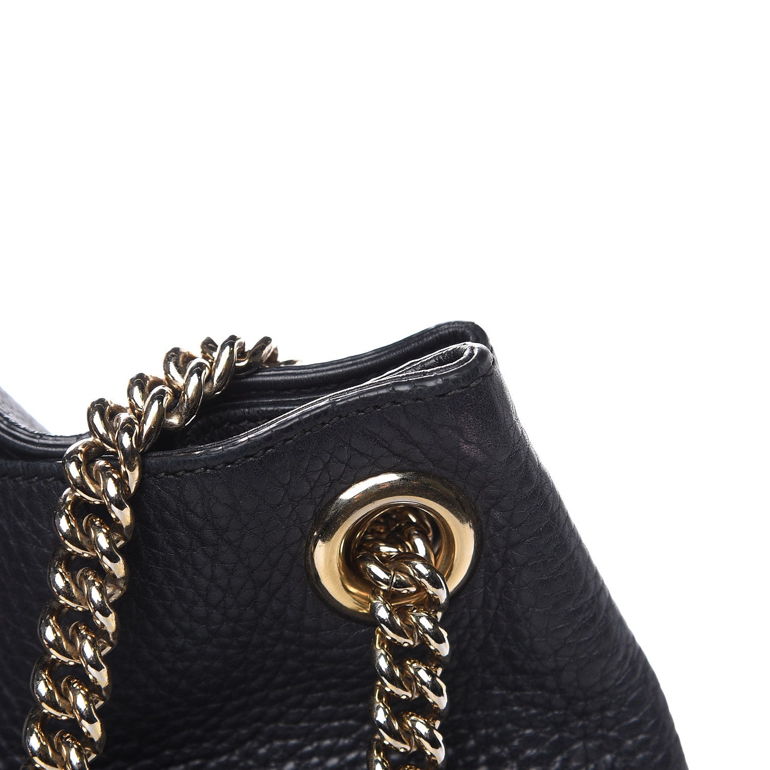 Gucci Pebbled Calfskin Medium Soho Chain Shoulder Bag Black 12 of 18