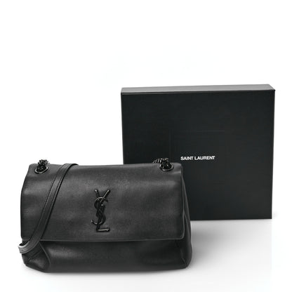 Saint Laurent Grain De Poudre Medium West Hollywood Monogram Fold-Over Black 12 of 12